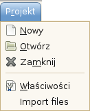 Geany Project Manager menu główne